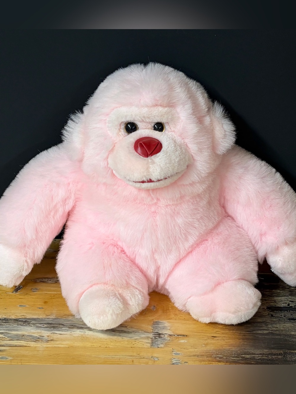 Vintage Cuddle Wit Pink Gorilla Monkey Ape Plush Stuffed Animal 12”